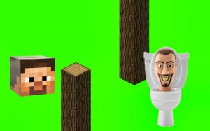 Spinning Skibidi Toilet Flappy projectilecraft Arcade Game