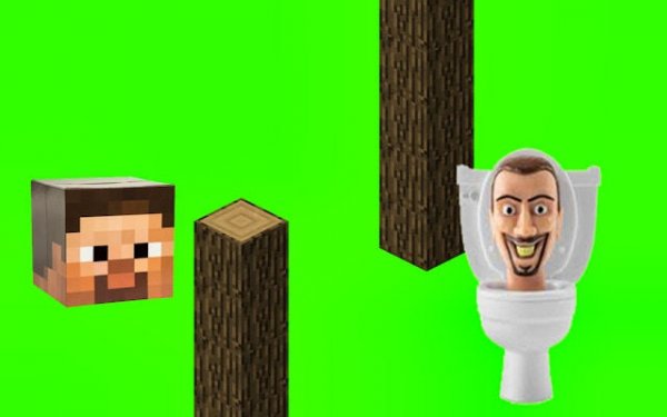 Spinning Skibidi Toilet Flappy projectilecraft Arcade Game